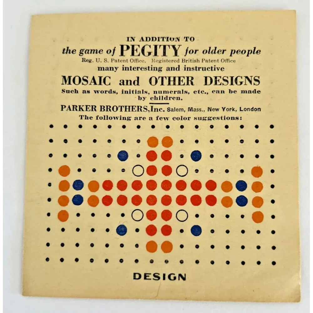 Pegity Game Instructions Parker Brothers Game Instructions Only Vintage